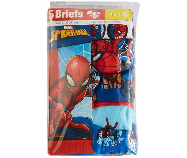 Marvel Spider-Man 5 PC Briefs Underwear Boy Size 6