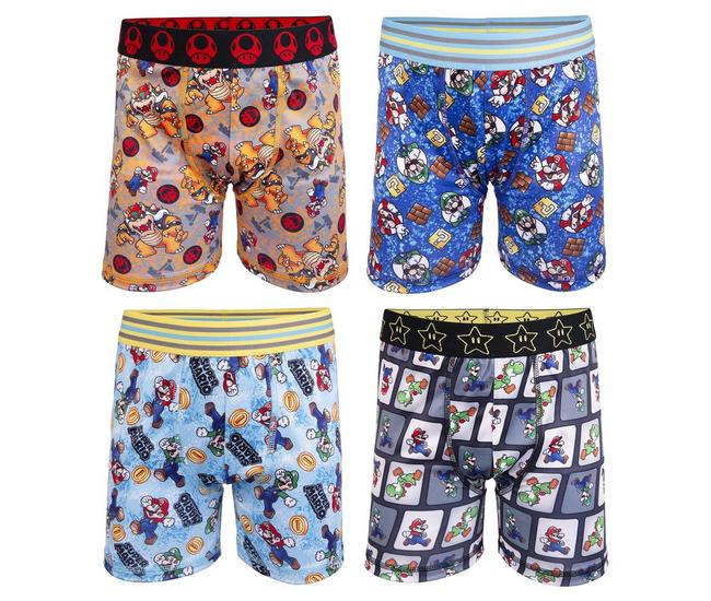  Super Mario Bros Boys Character 3 Pack Athletic Boxer Briefs  (Small): Clothing, Shoes & Jewelry
