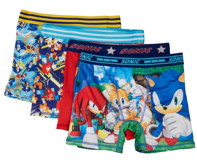 Lot of 5 Sonic the Hedgehog Girls Underwear 100% Cotton Set - Size 4