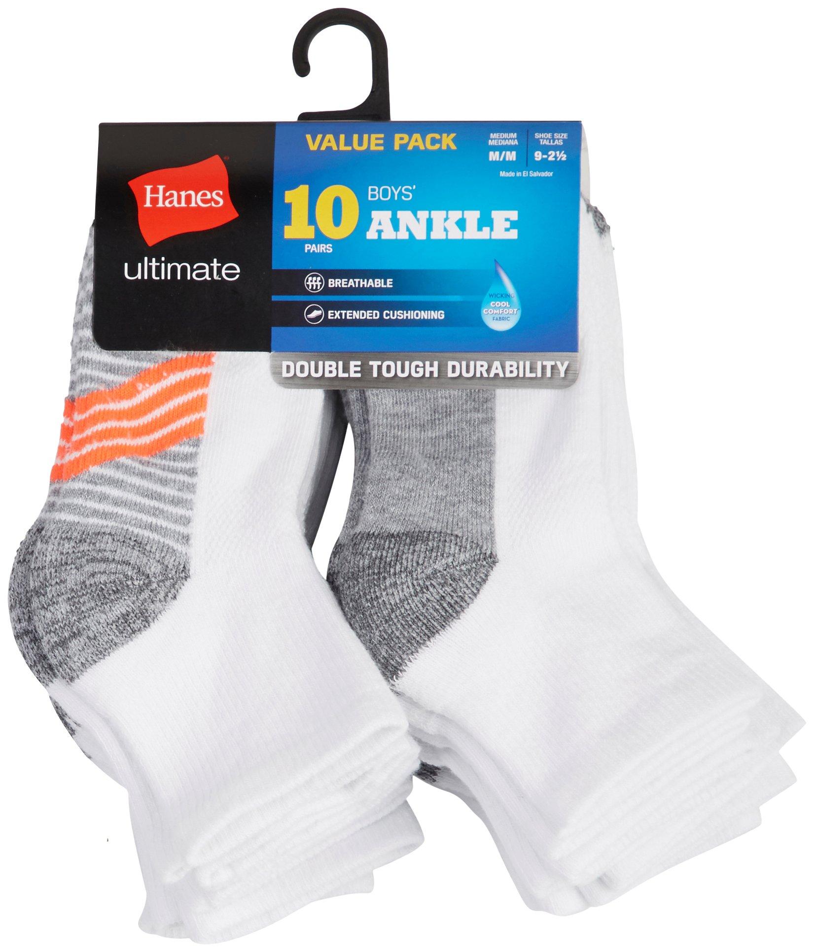 Boys 10-pk. Cool Comfort Ankle Socks