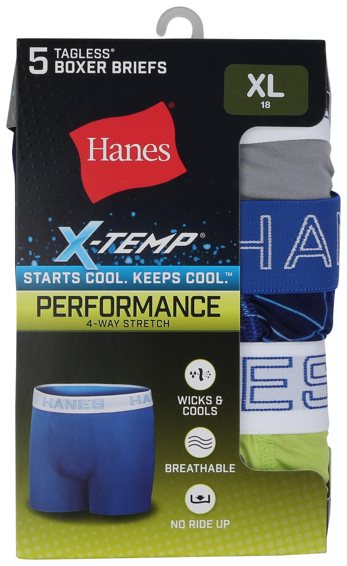 Hanes Boys 5-pk. X-Temp Performance Stretch Boxer Briefs
