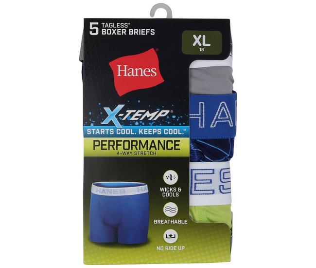 Hanes 5-pack X-temp Low Rise Sport Brief in Blue for Men