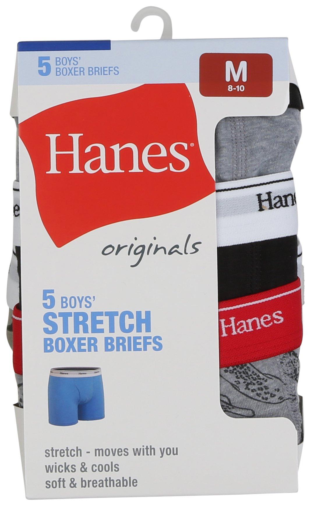 Hanes Boys Briefs 5-Pack Underwear Pure Comfort Soft Waistband Tagless sz  S-XL