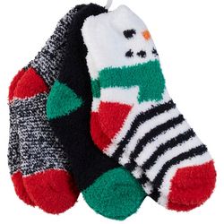 Boys 3-Pk. Snowman Cozy Slipper Christmas Socks