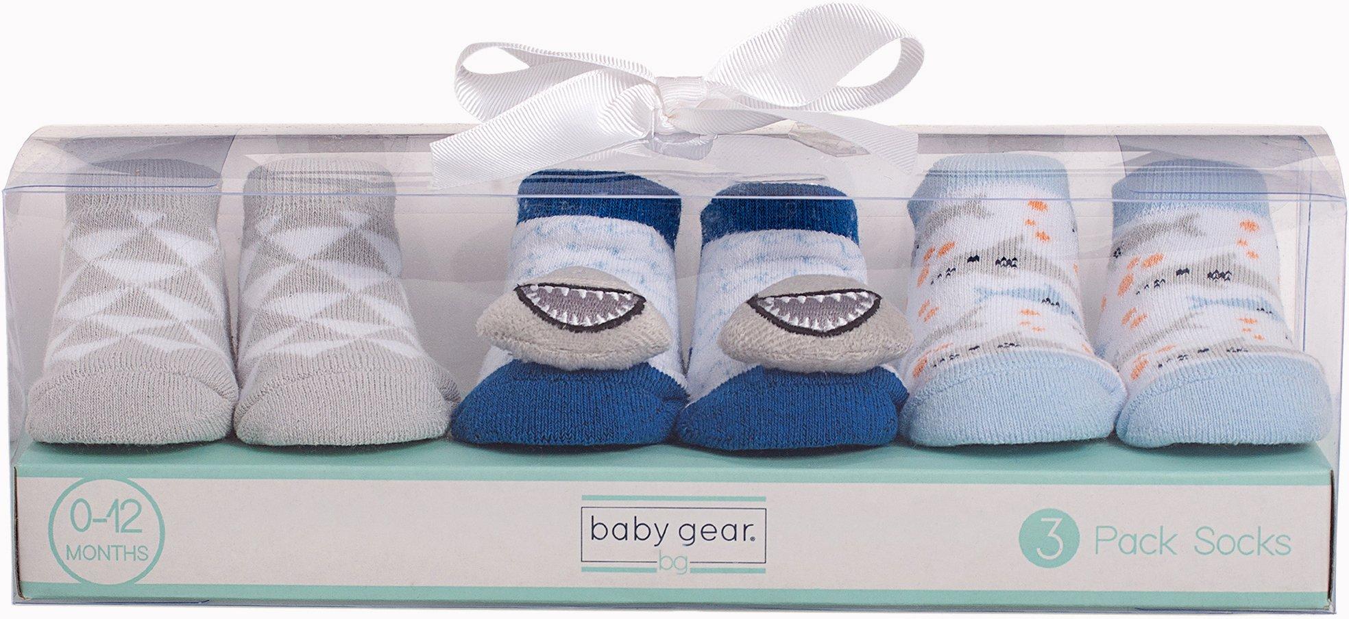 Baby Gear Baby Boys 3-pk. Shark Socks 