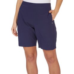 Coral Bay Golf Petite 8 in. Solid Pull-On Golf Shorts