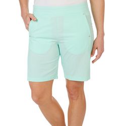 Coral Bay Golf Petite 8 in. Solid Pull-On Golf Shorts