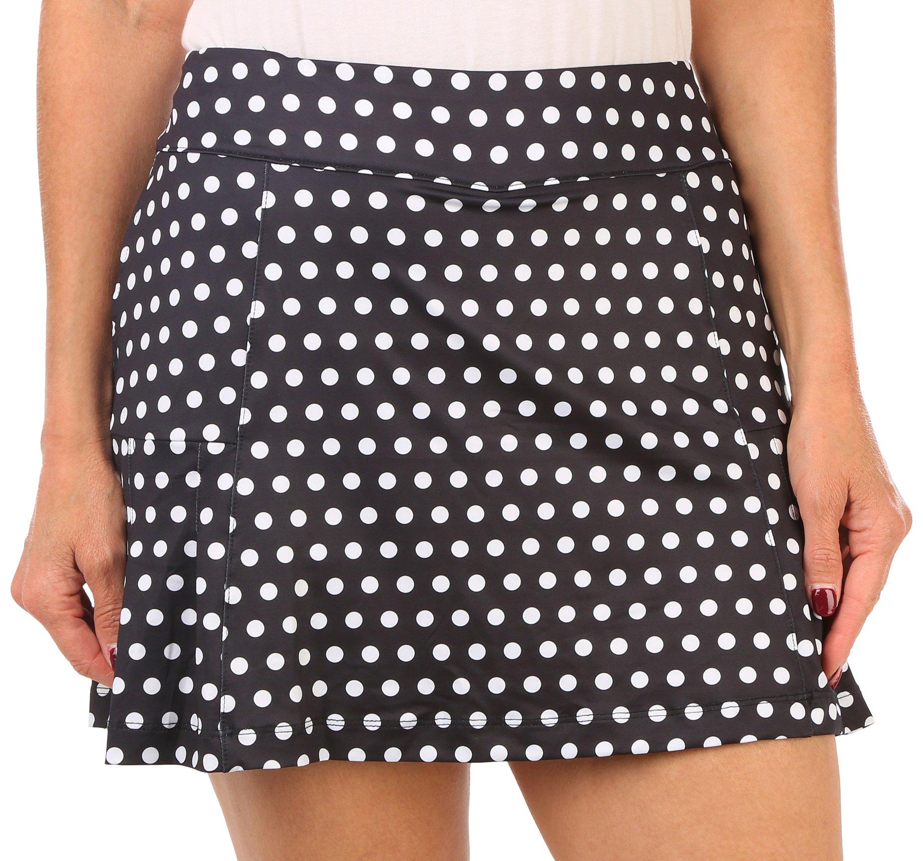 Petites 16 in. Aline Dot Pleated Pocket Skort