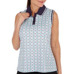 Lillie Green Petites Water Tees  Button Polo Shirt