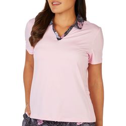 Coral Bay Golf Petite Solid Short Sleeve Golf Polo