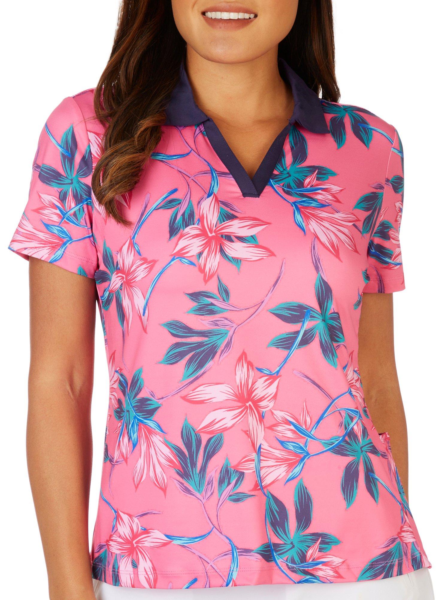 Petite Solid Trimmed Short Sleeve  Polo Top