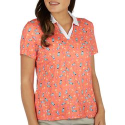 Coral Bay Golf Petite Cocktails Short Sleeve Polo Top