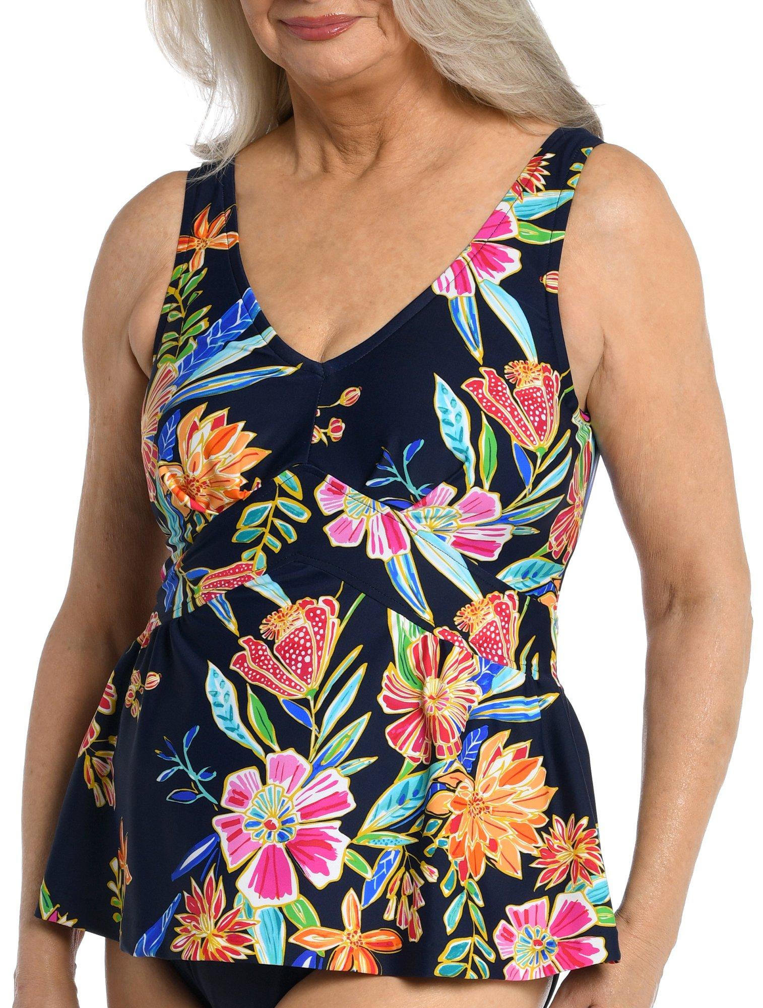 Womens Mystic Gardens Underwire Empire Tankini Top