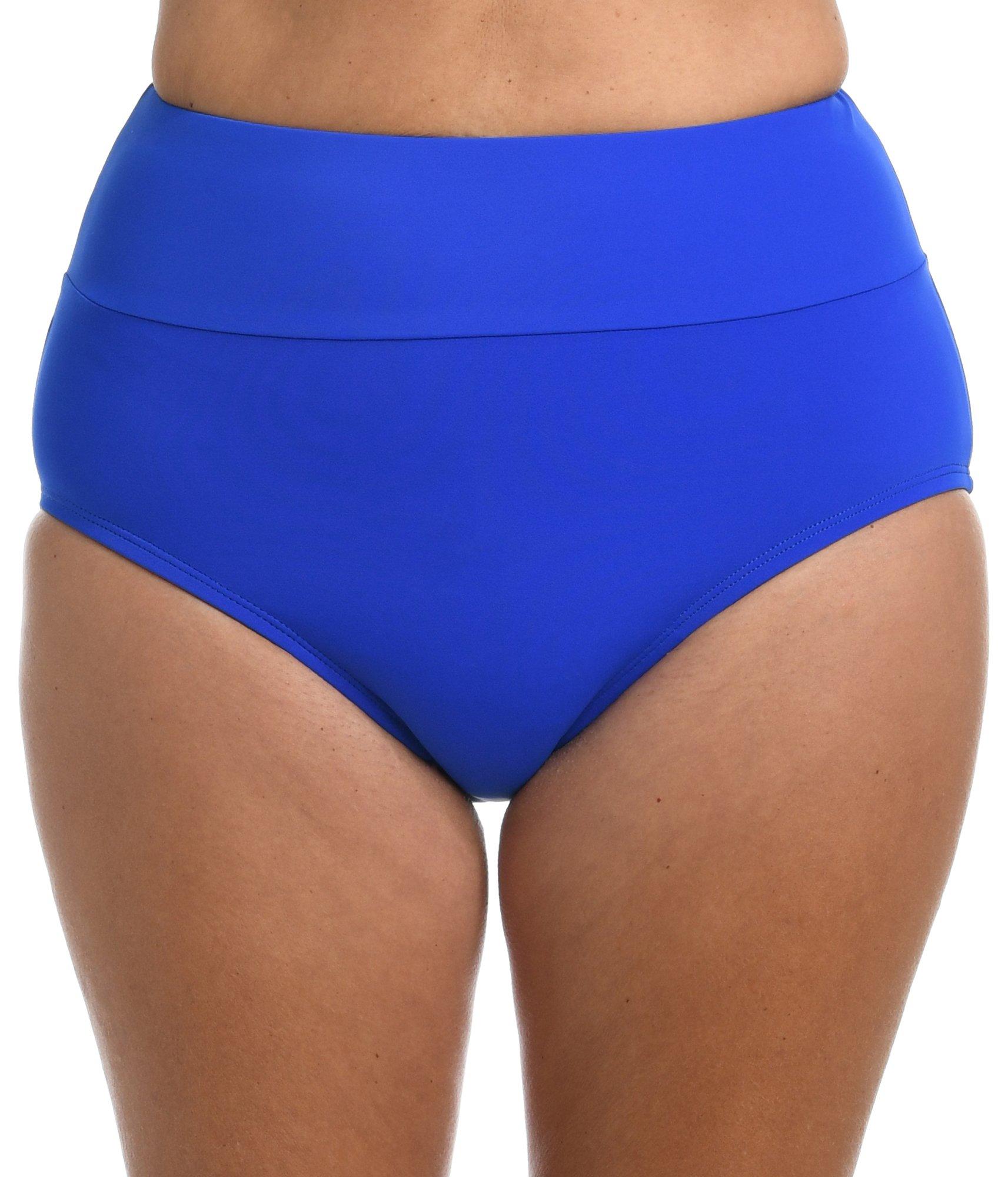 Maxine Of Hollywood Womens Solid Banded Swim Briefs