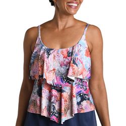 Womens Whirlwind Paisley Two Tiered Tankini Top