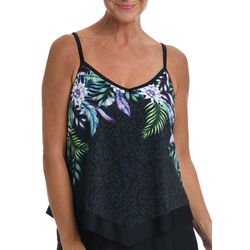 Maxine Of Hollywood Womens Fiji Floral Flutter Tankini Top