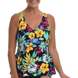 Maxine Of Hollywood Womens Floral Empire Tankini Top