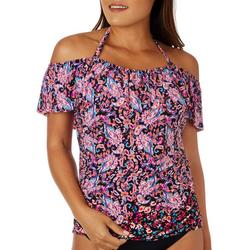 Womens Paisley Off-The-Shoulder Tankini