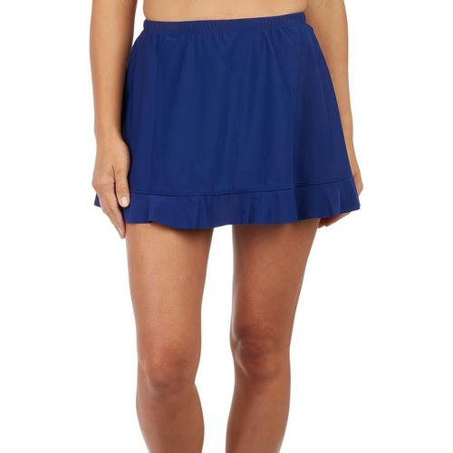 American Beach Womens Solid High Waist Swim Skirt