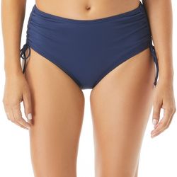 BEACH HOUSE Womens Solid Ruched Swim Briefs