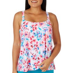 Paradise Bay Womens Floral A Line Tankini Top