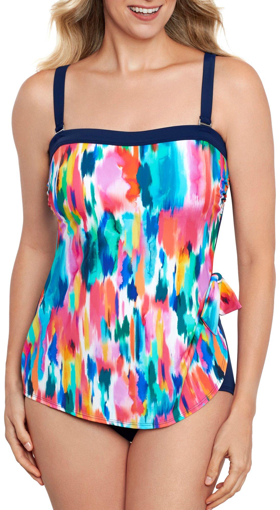 Womens Paint The Town Cross Over Sarong One Piece