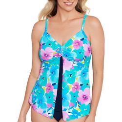 Womens Floral Knotted Flyaway Tankini