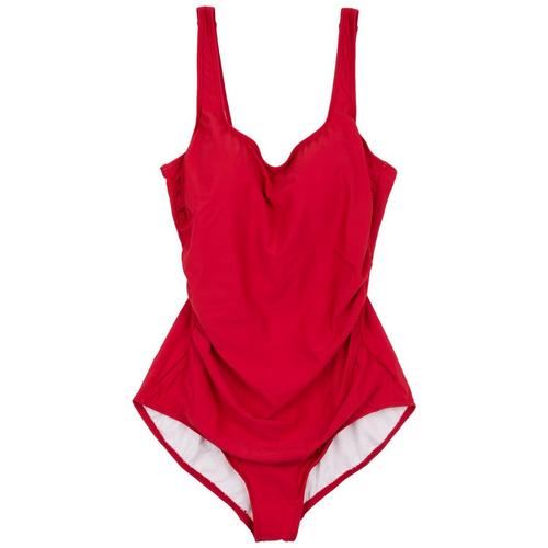 Paradise Bay Womens Solid Piece Swimsuit