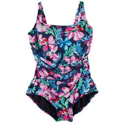 Roxanne Womens Tripical Floral One Piece Swimsuit