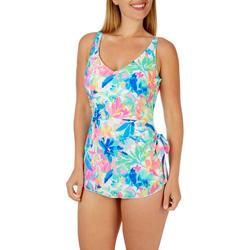 Womens Tropical Side Tie Sarong C Cup One Piece