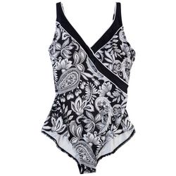 Roxanne Womens Banded V Neck One Piece Swimsuit