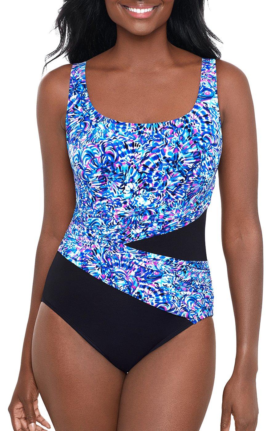 Shapesolver High Neck Blouson Tankini Meshed Up – Longitude Swim