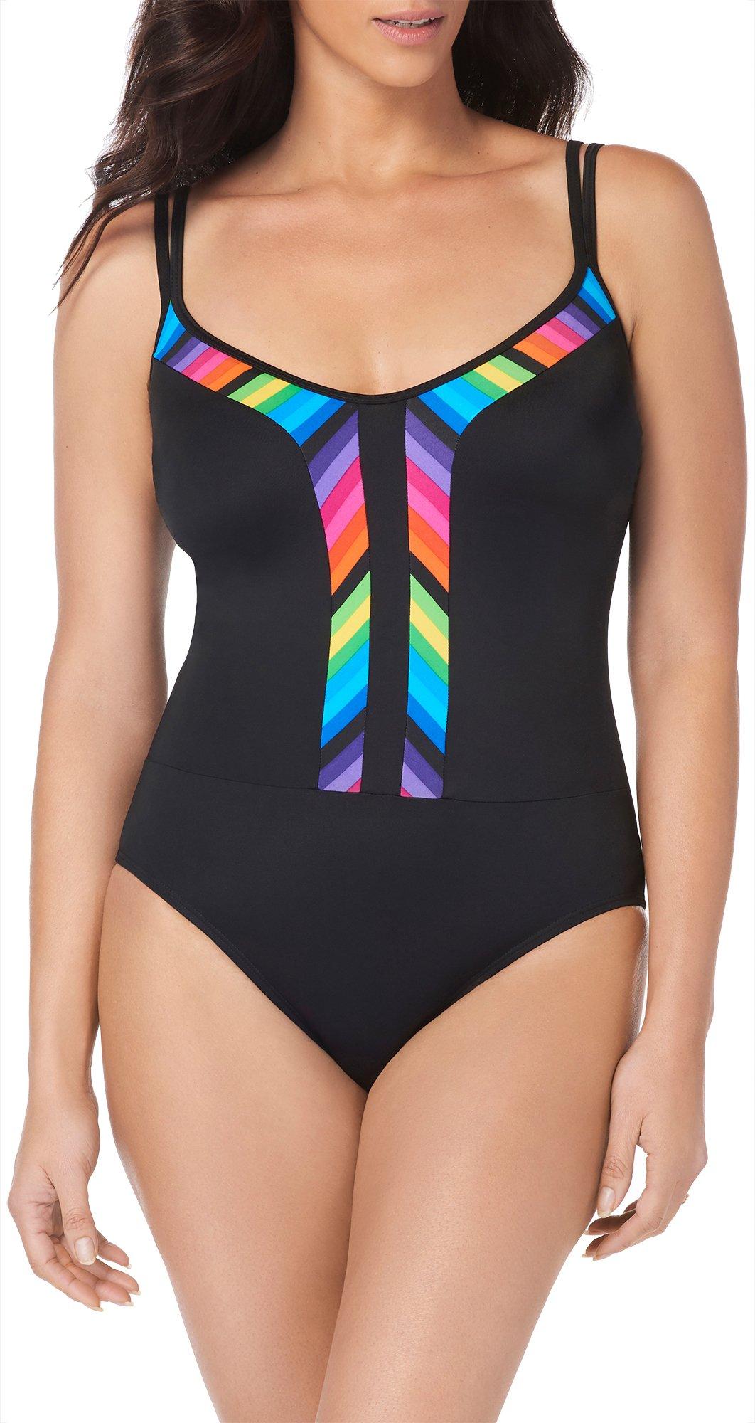 rainbow one piece bathing suits