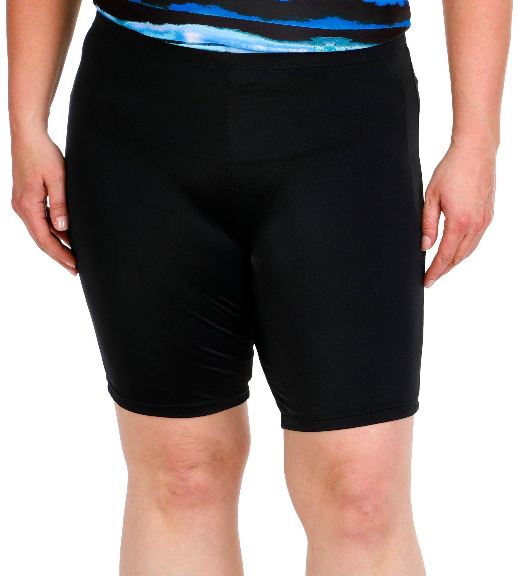 A Shore Fit Plus Solid Hip Minimizer Swim Bike Shorts