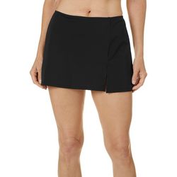 A Shore Fit Womens Solid Hip Control Swim Skirt