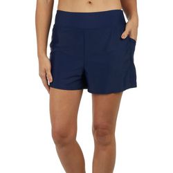 Del Raya Swimwear Womens Solid Pocket Swim Shorts