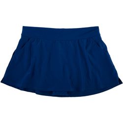 Caribbean Joe Womens Solid Pocket Swim Skirt