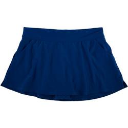 Womens Solid Pocket Swim Skirt