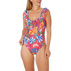 Womens Floral Ruffle Mio One Piece Swimsuit