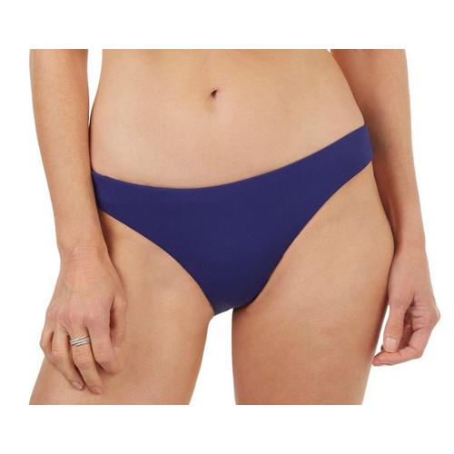 Becca Womens Solid Ribbed Bikini Brief Swim Bottom