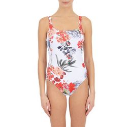 Kensie Womens Floral Square Neck One Piece Swimsuit