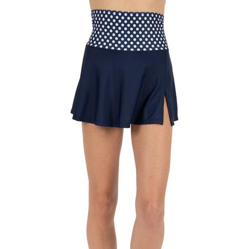 Kensie Womens Ultra High Waist Dot Swim Skirt