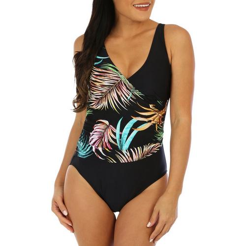 Kensie Womens Tropical One Piece Swimsuit