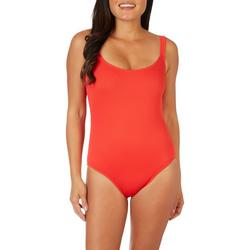 Womens Solid Adjustable Straps One Piece Swimsuit