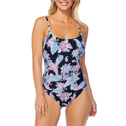Leilani Womens Waterfront Paisley Scoop Back Tank One Piece