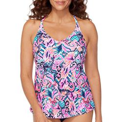 Womens Tropical Paisley Underwire Tankini Top