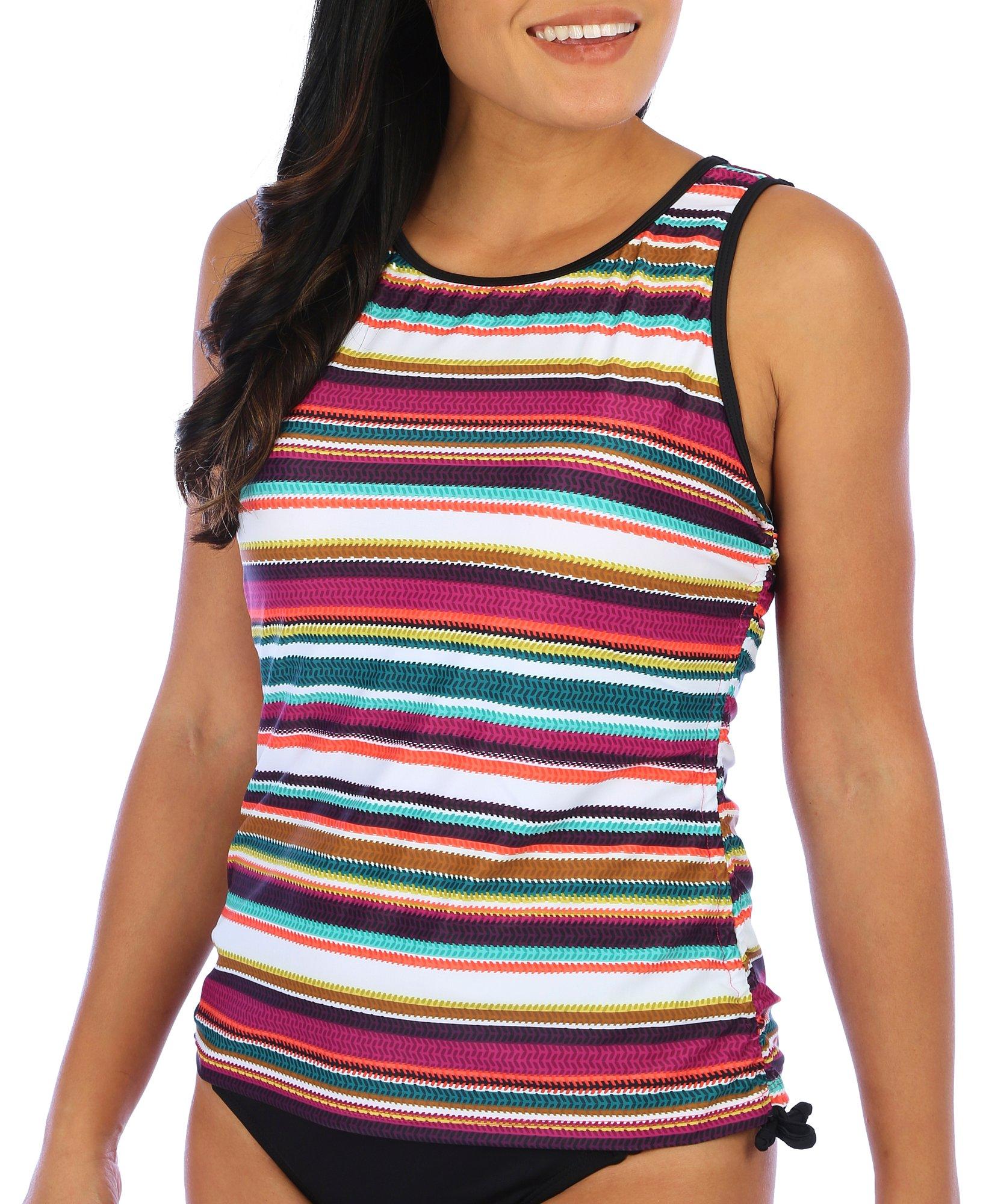 Free Country Womens Striped Tankini Top