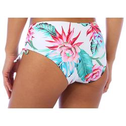Womens Palm Mid Rise Side Ruched Swim Bottom