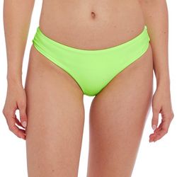 Juniors Bethany Solid Scoop Ruched Back Swim Bottom