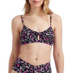 Cyn & Luca Juniors Floral Tie Front Keyhole Swim Top